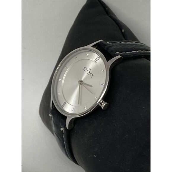 Skagen Anita Lille SKW2149 Women\'s Black Leather Analog Dial Watch Quartz JK640 main image 8